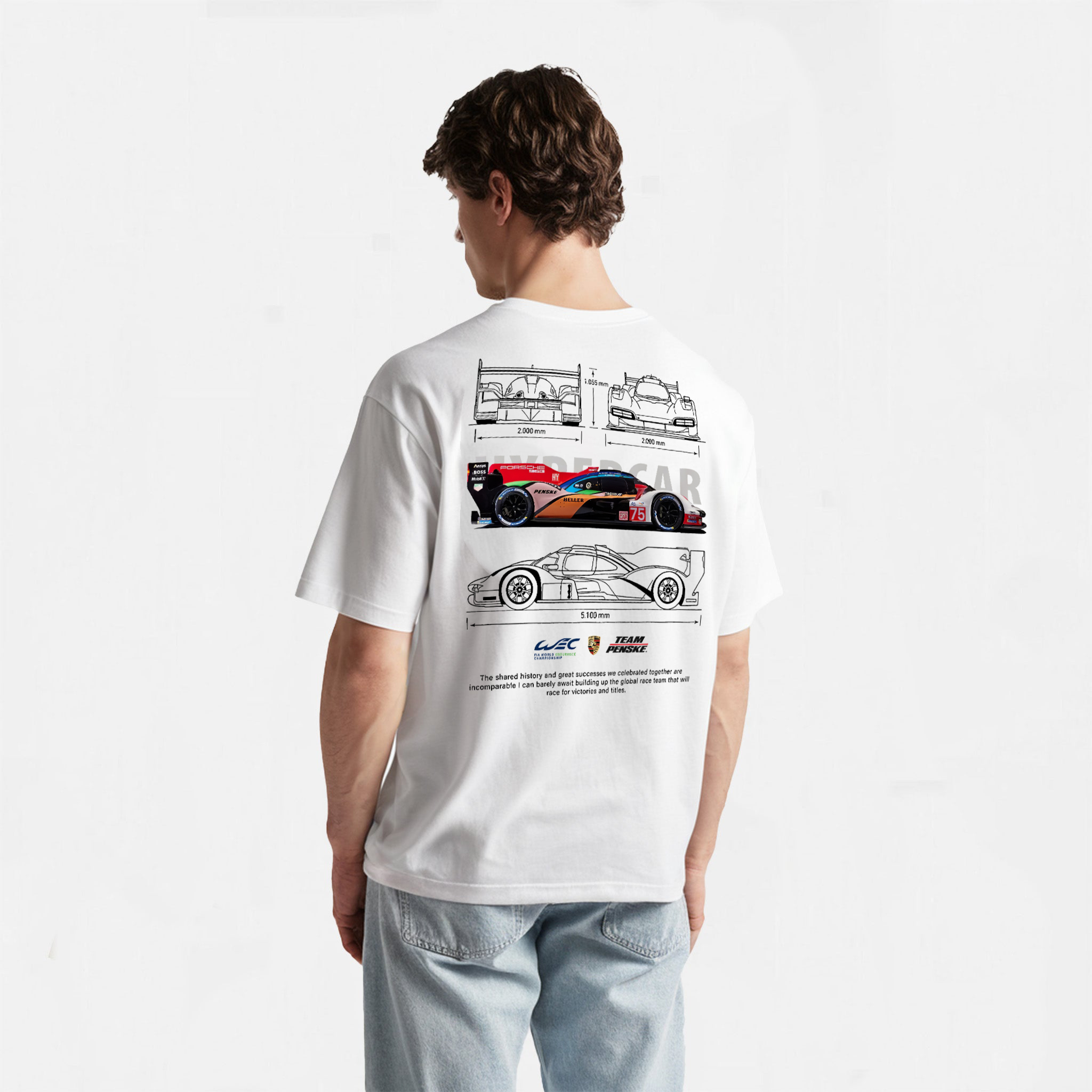 Porsche 963 Printed Oversized Unisex T-shirts