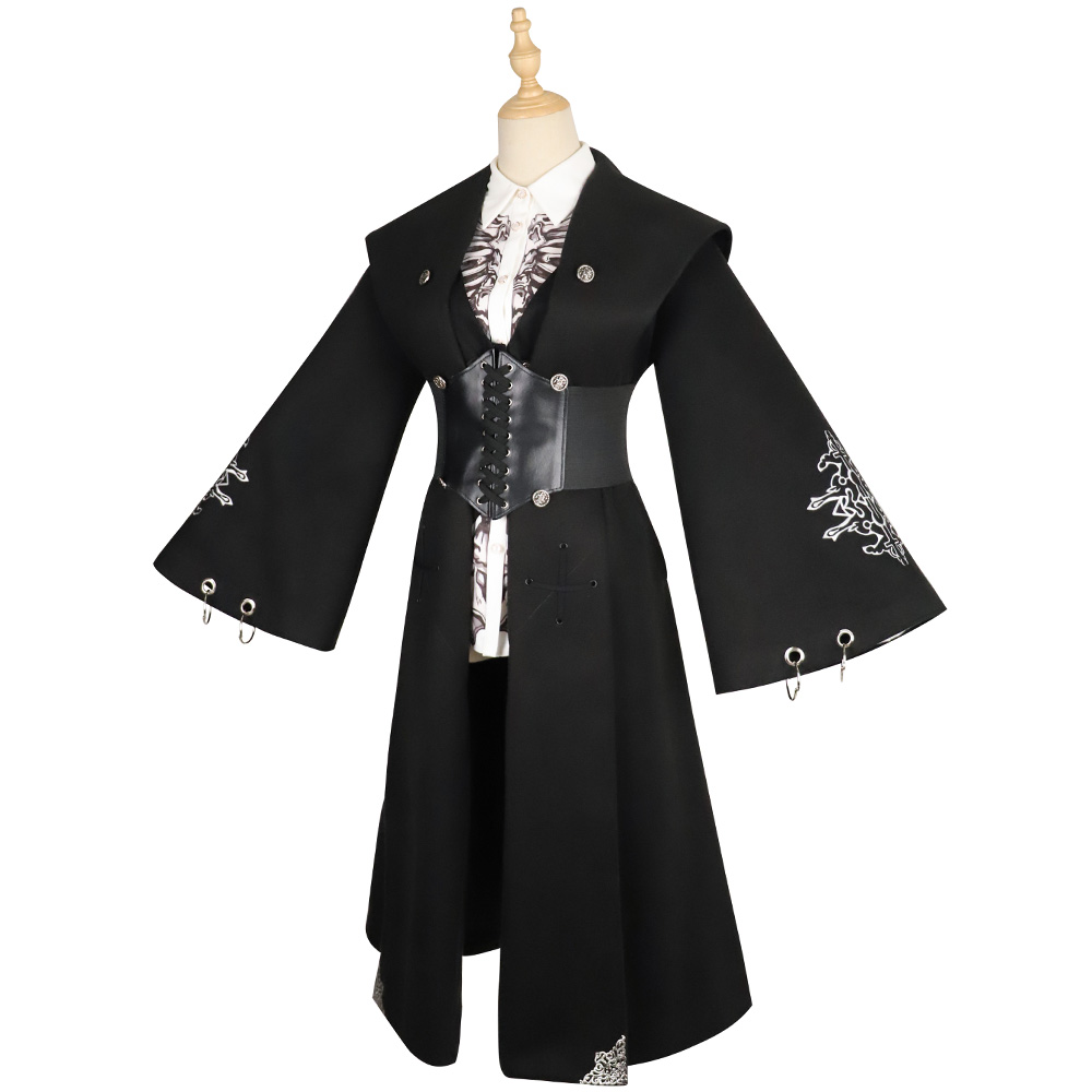 YLF Dress Original Lolita Winter Cape Coat - Black Fairy Tale Overcoat and Vest Black Jacket