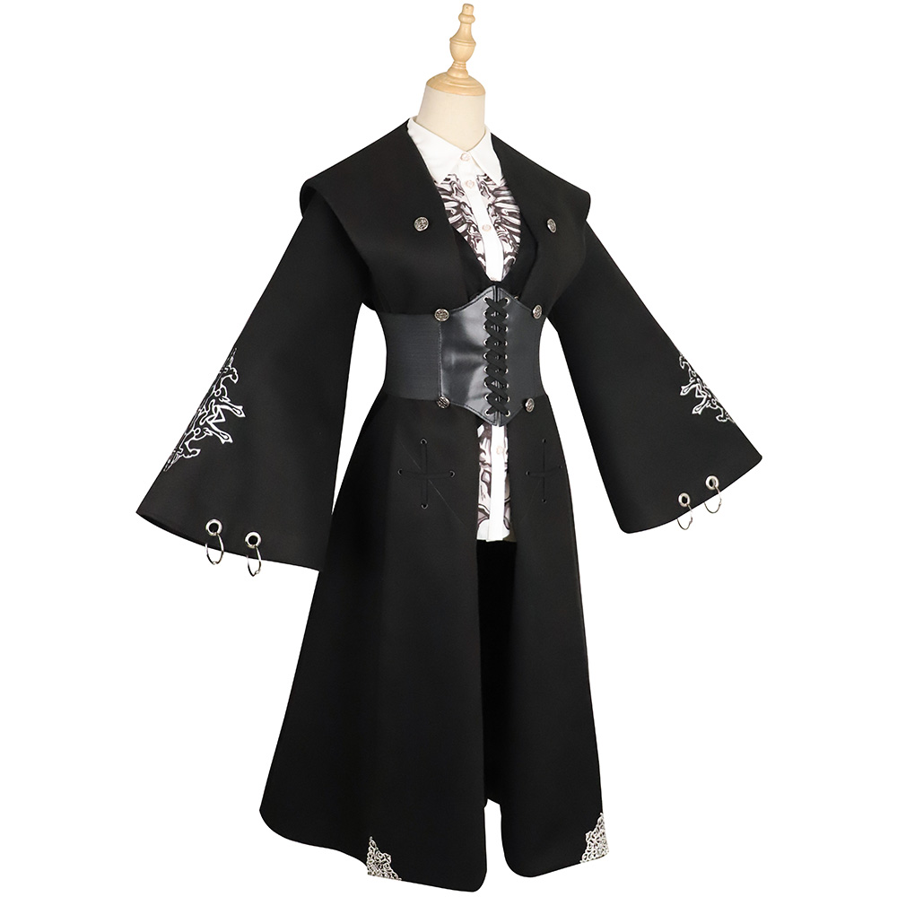 YLF Dress Original Lolita Winter Cape Coat - Black Fairy Tale Overcoat and Vest Black Jacket
