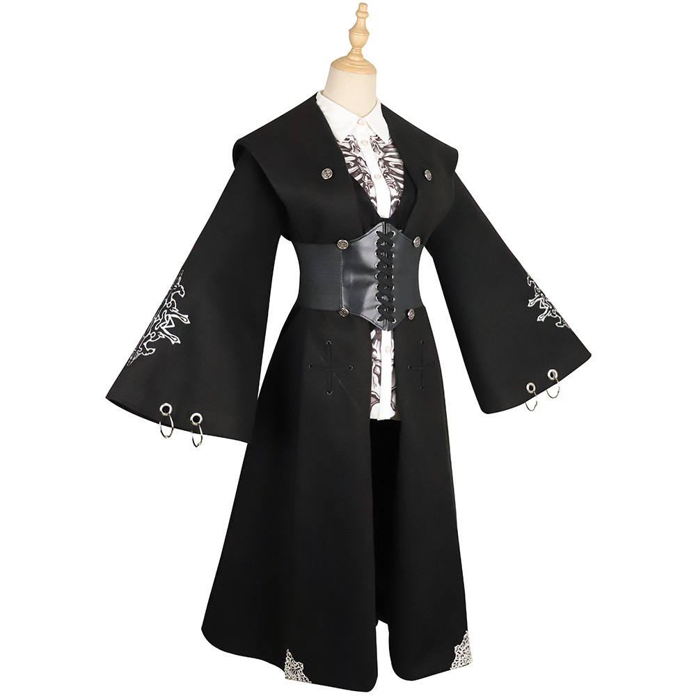 YLF Dress Original Lolita Winter Cape Coat - Black Fairy Tale Overcoat and Vest Black Jacket