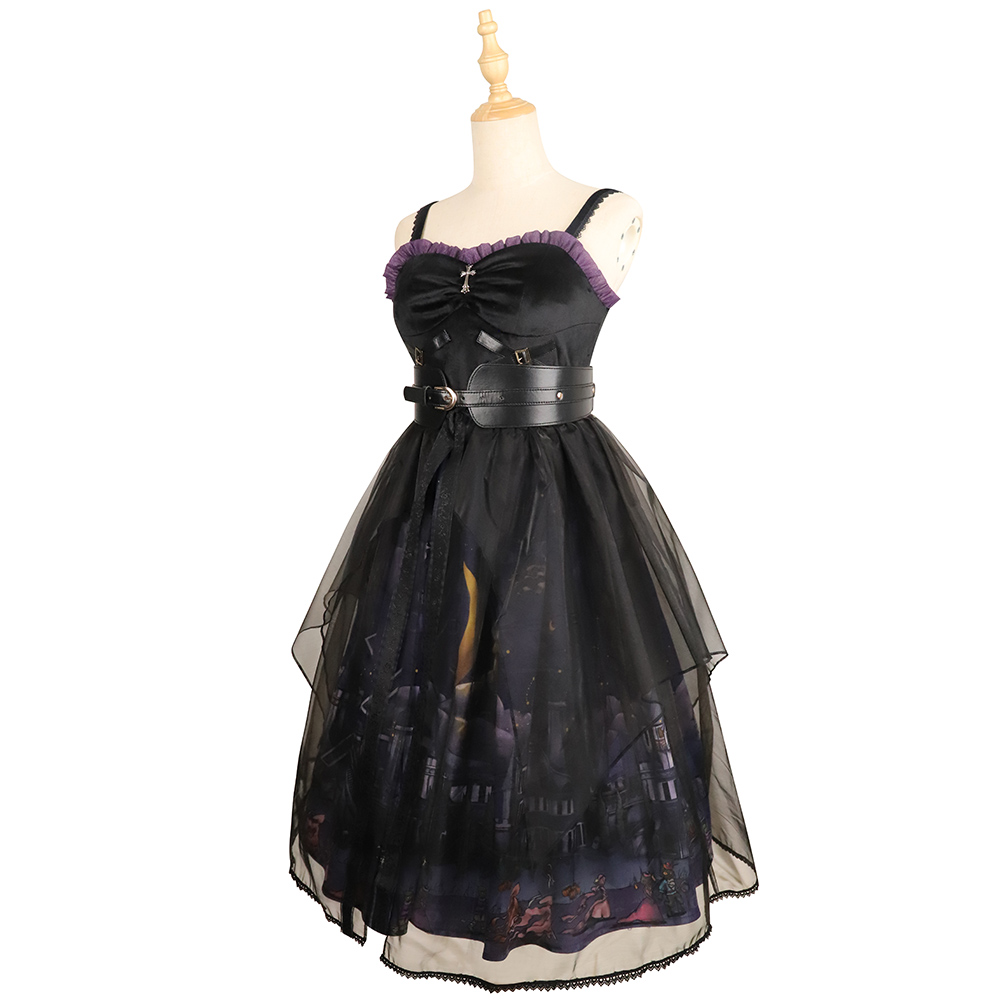 YLF Dress Halloween Lolita Dress Original Witch Town JSK Elegant Gothic Darkness Style