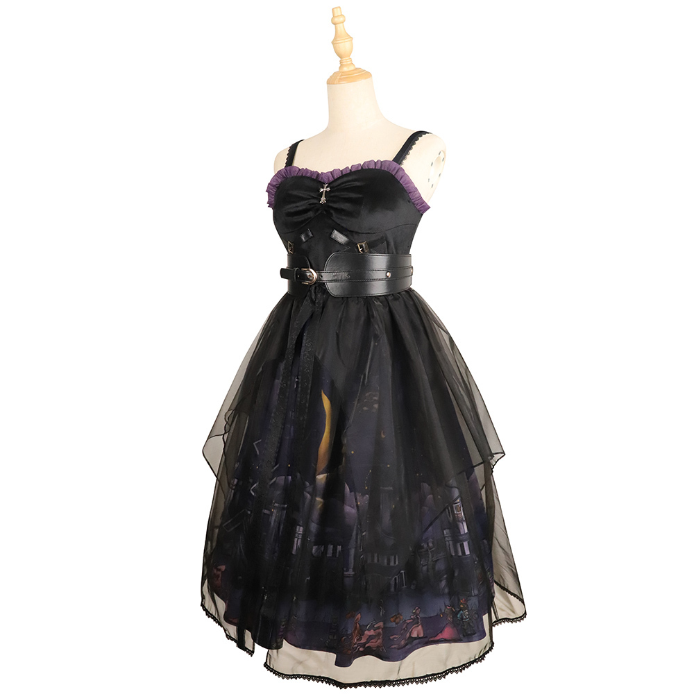 YLF Dress Halloween Lolita Dress Original Witch Town JSK Elegant Gothic Darkness Style