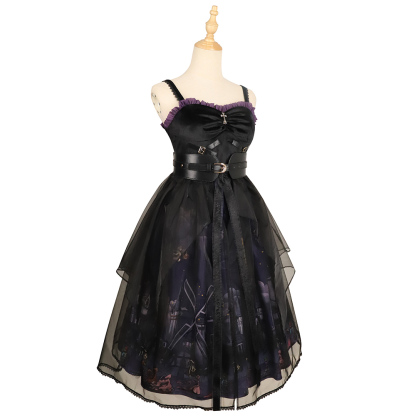 YLF Dress Halloween Lolita Dress Original Witch Town JSK Elegant Gothic Darkness Style