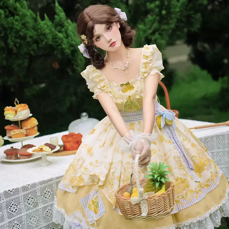 YLF Dress Original Autumn Summer Lolita Cat Detective JSK Japanese Front-Opening Retro Academia Style
