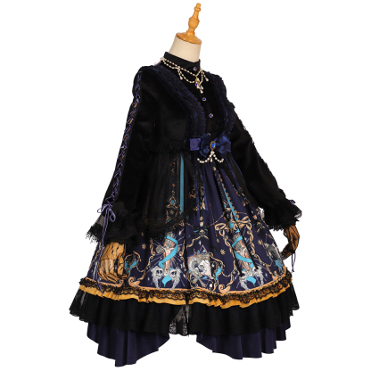YLF Dress Halloween Original Lolita Divine Redemption OP Type II Retro Gothic Darkness Style