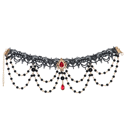YLF Dress Lolita Original "Red Heart's Eye" JSK - Vintage Elegant Classic Palace Style
