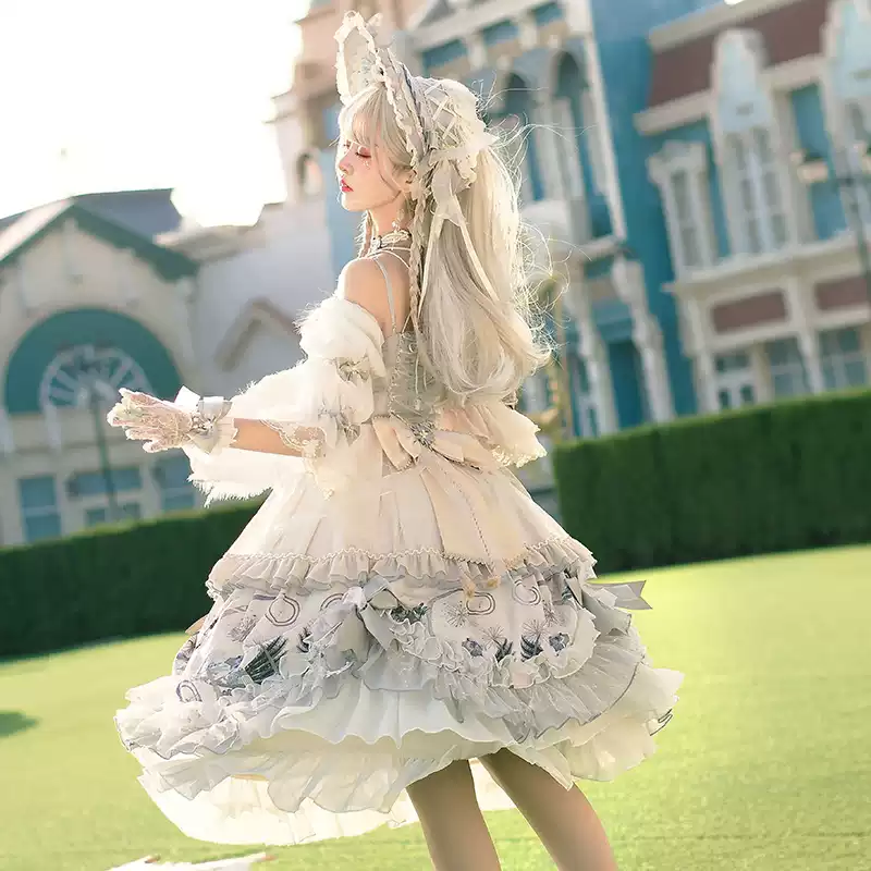 YLF Dress Original Lolita OP Skirt- Fairy Tale Overcoat and Vest Black Jacket