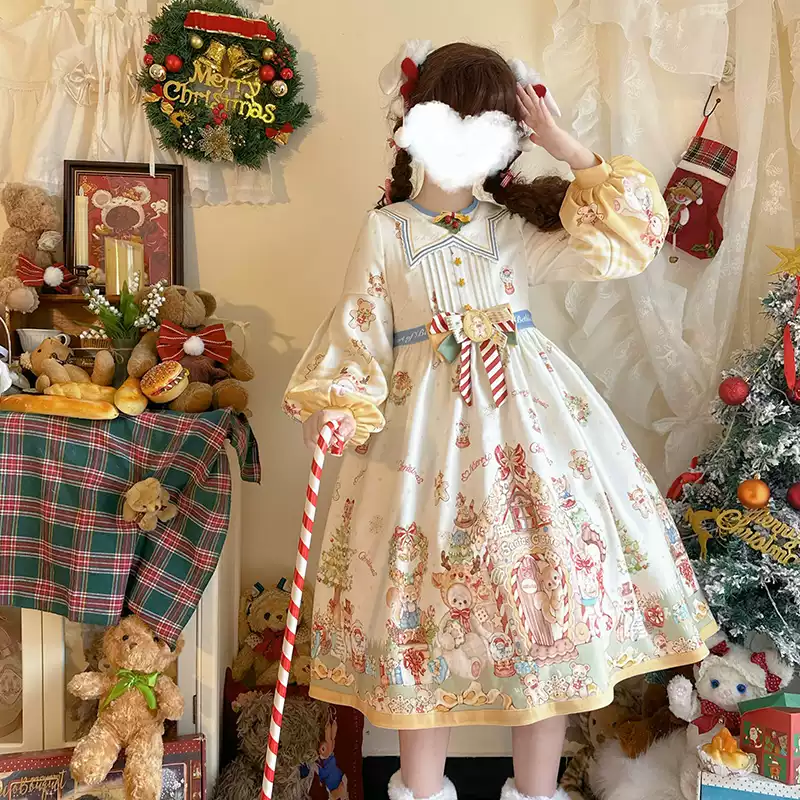 YLF Dress Star of Bethlehem Cute Kawaii Pastoral Long-Sleeve OP Style Lolita Dress