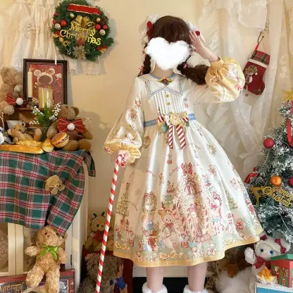 YLF Dress Star of Bethlehem Cute Kawaii Pastoral Long-Sleeve OP Style Lolita Dress