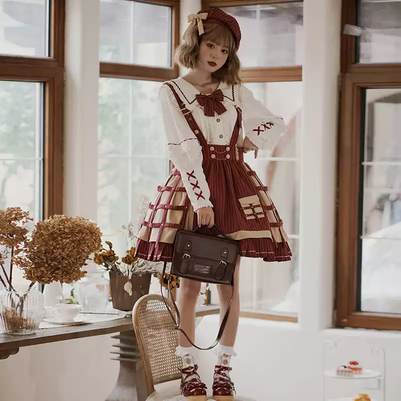 YLF Dress Original Lolita Winter Full Set Coat - Black Fairy Tale Overcoat and Vest Black Jacket