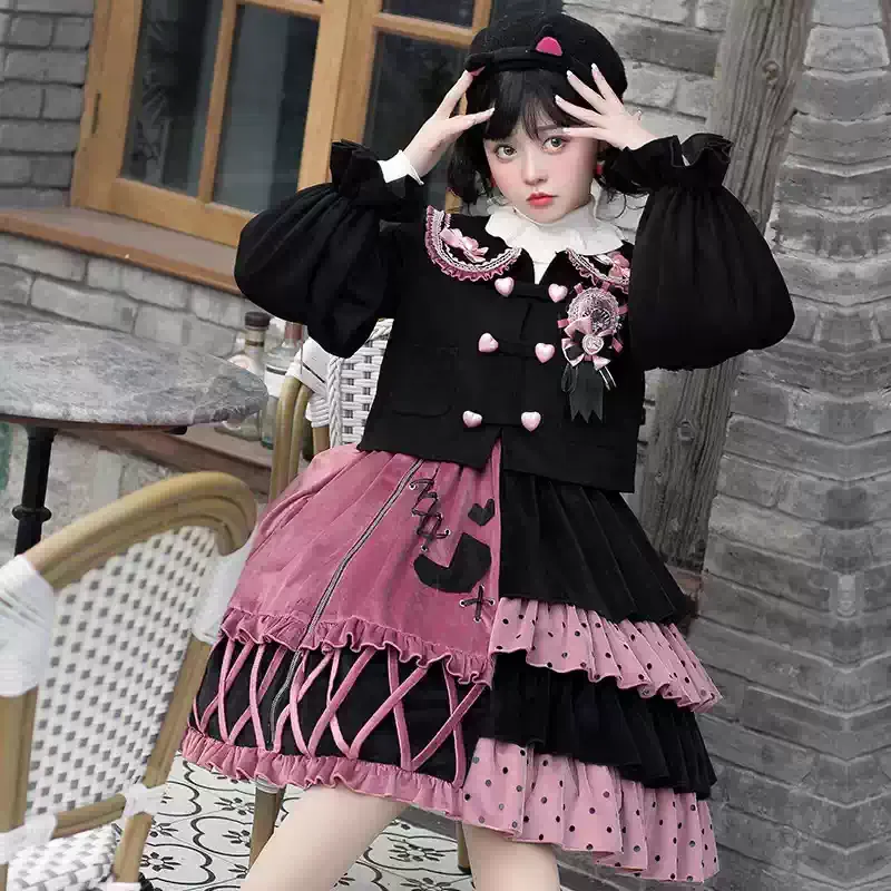 YLF Dress JSK OP Original Lolita Retro Gothic Darkness Style