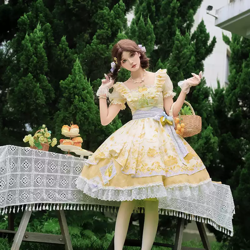 YLF Dress Original Autumn Summer Lolita Cat Detective JSK Japanese Front-Opening Retro Academia Style