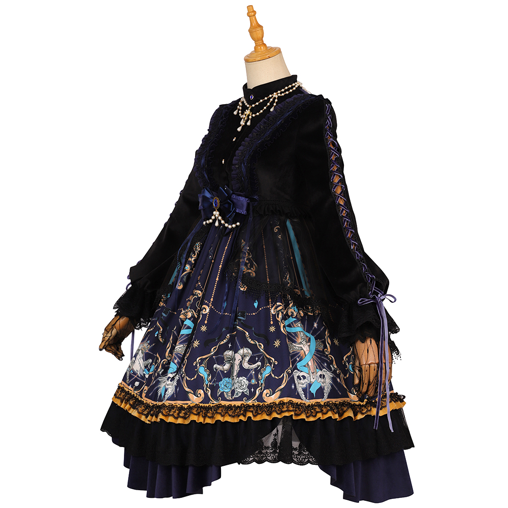 YLF Dress Halloween Original Lolita Divine Redemption OP Type II Retro Gothic Darkness Style