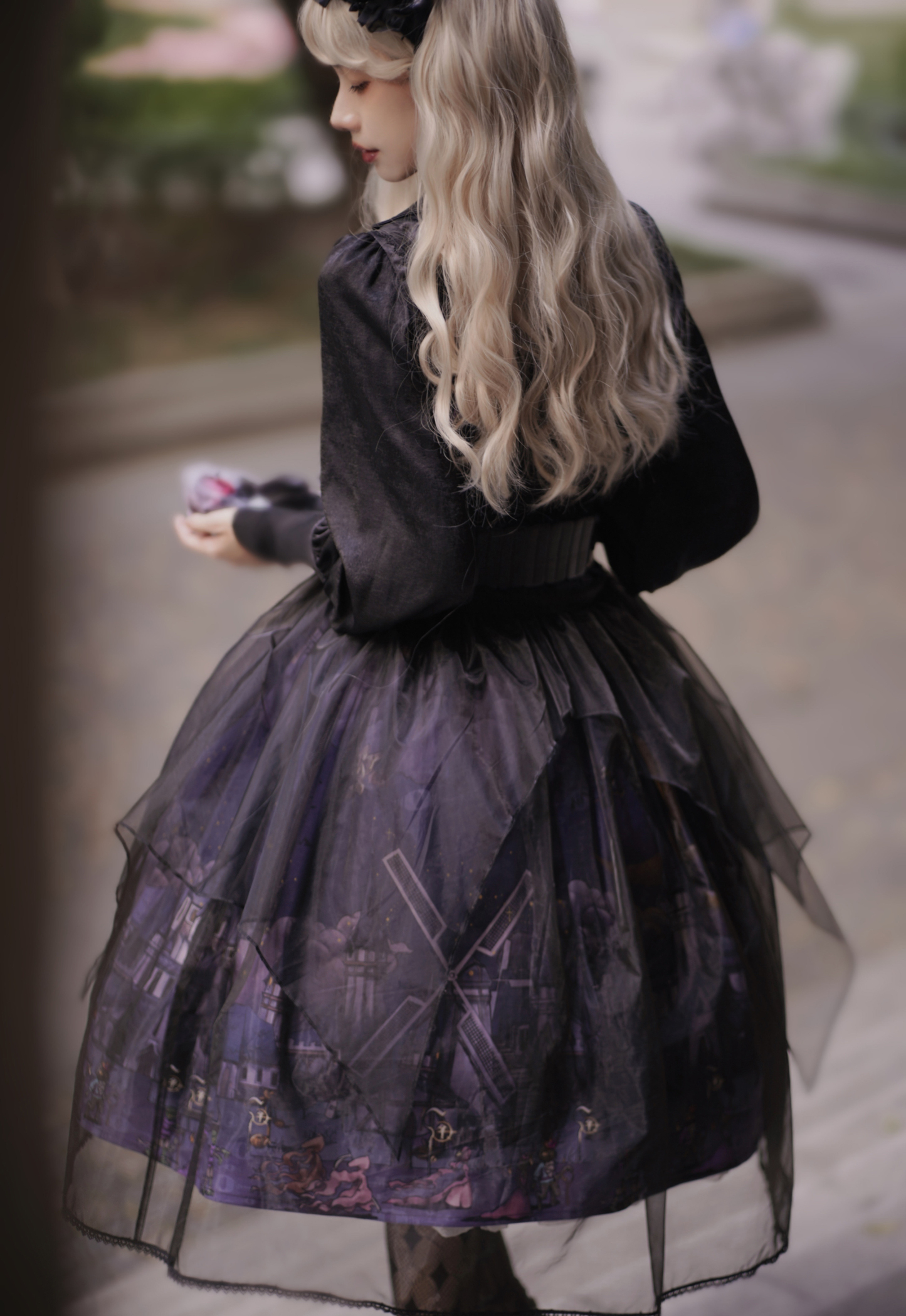 YLF Dress Halloween Lolita Dress Original Witch Town JSK Elegant Gothic Darkness Style