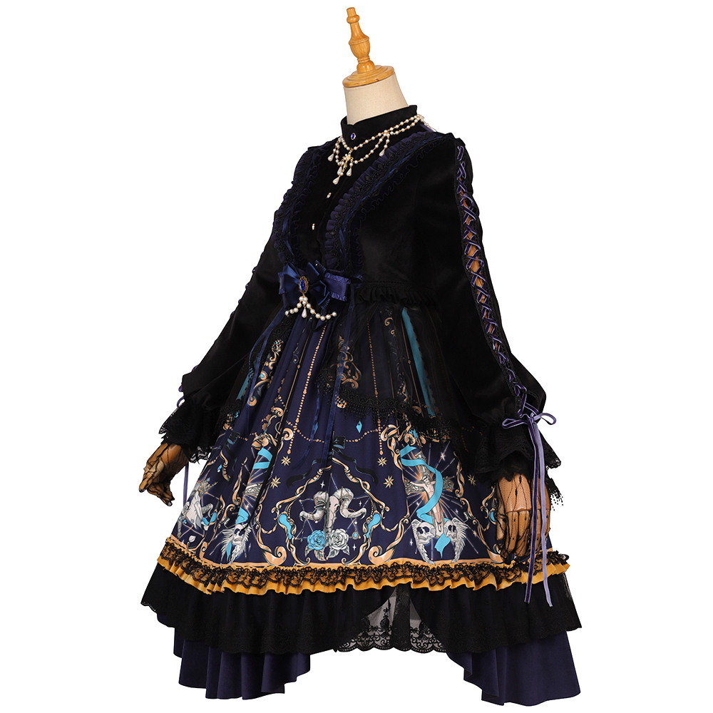 YLF Dress Halloween Original Lolita Divine Redemption OP Type II Retro Gothic Darkness Style