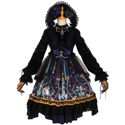 YLF Dress Halloween Original Lolita Divine Redemption OP Type II Retro Gothic Darkness Style