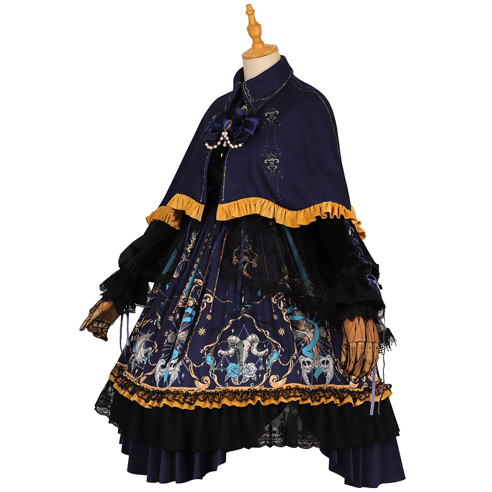 YLF Dress Halloween Original Lolita Divine Redemption OP Type II Retro Gothic Darkness Style