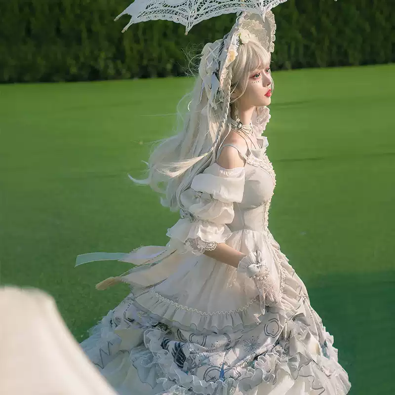 YLF Dress Original Lolita OP Skirt- Fairy Tale Overcoat and Vest Black Jacket