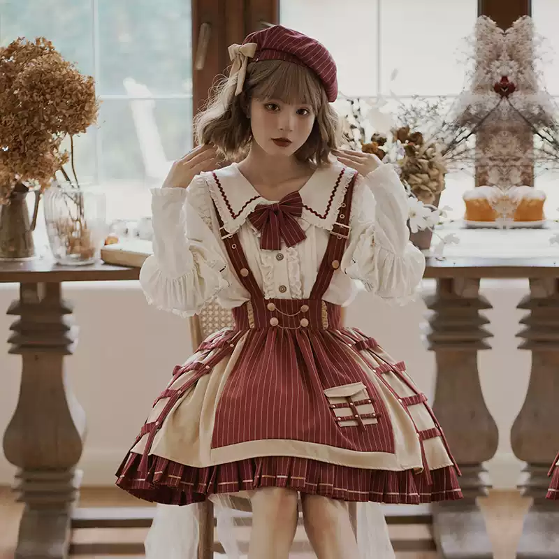 YLF Dress Original Lolita Winter Full Set Coat - Black Fairy Tale Overcoat and Vest Black Jacket