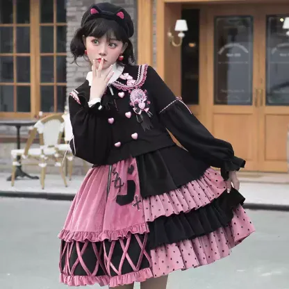 YLF Dress JSK OP Original Lolita Retro Gothic Darkness Style