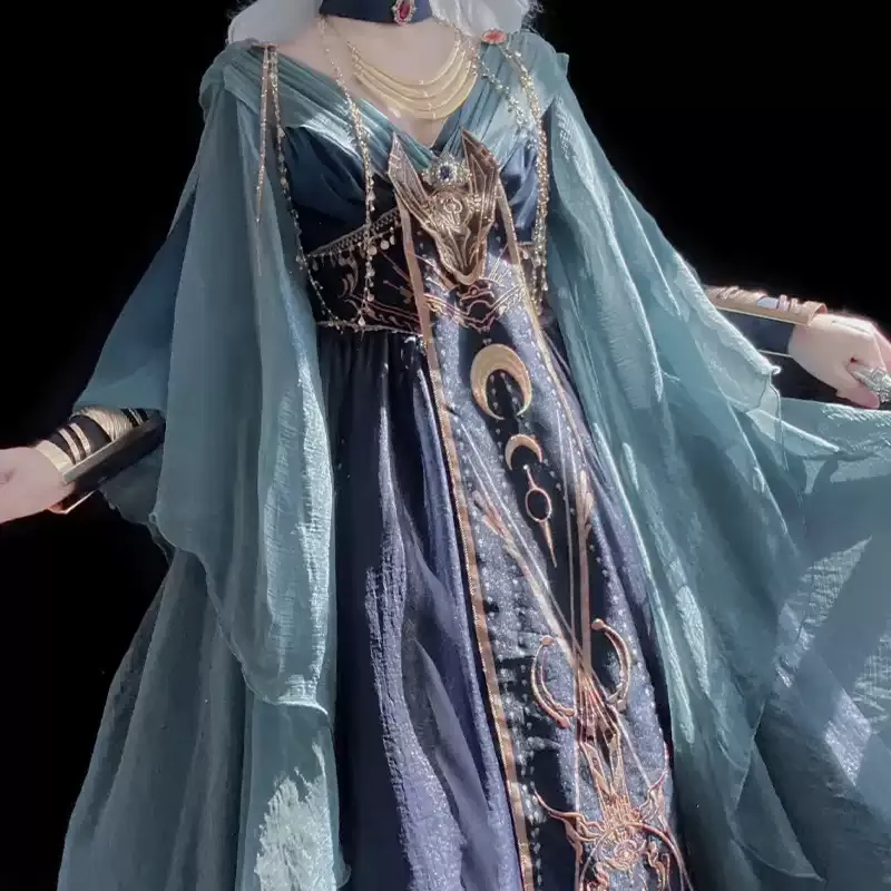 YLF Dress Original Hanfu OP Skirt- Fairy Tale Overcoat and Vest Black Jacket