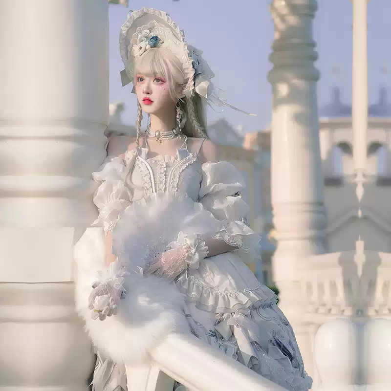 YLF Dress Original Lolita OP Skirt- Fairy Tale Overcoat and Vest Black Jacket