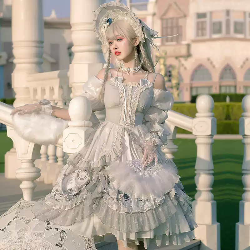YLF Dress Original Lolita OP Skirt- Fairy Tale Overcoat and Vest Black Jacket
