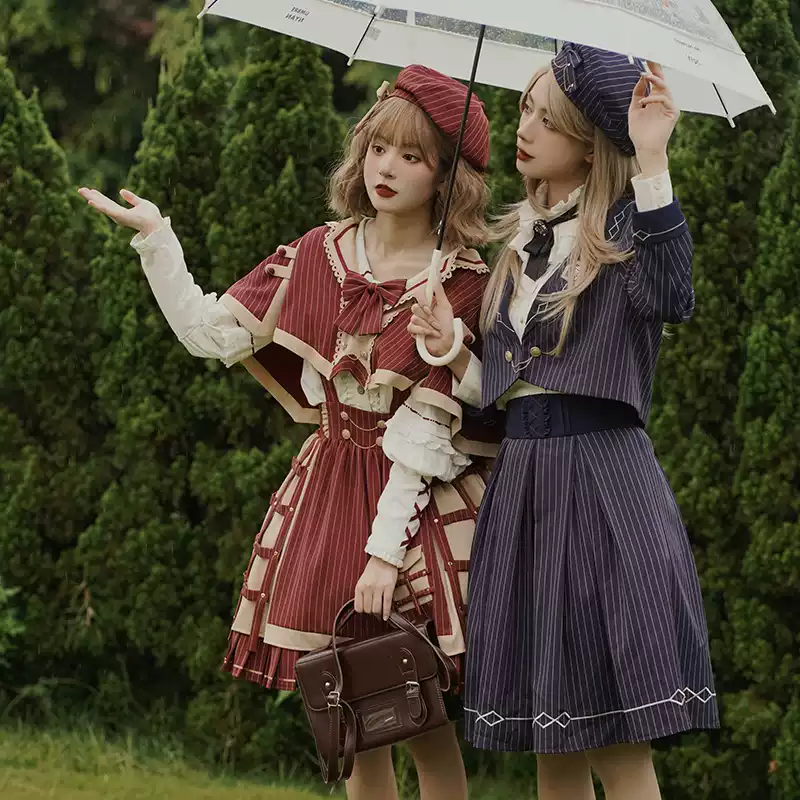 YLF Dress Original Lolita Winter Full Set Coat - Black Fairy Tale Overcoat and Vest Black Jacket