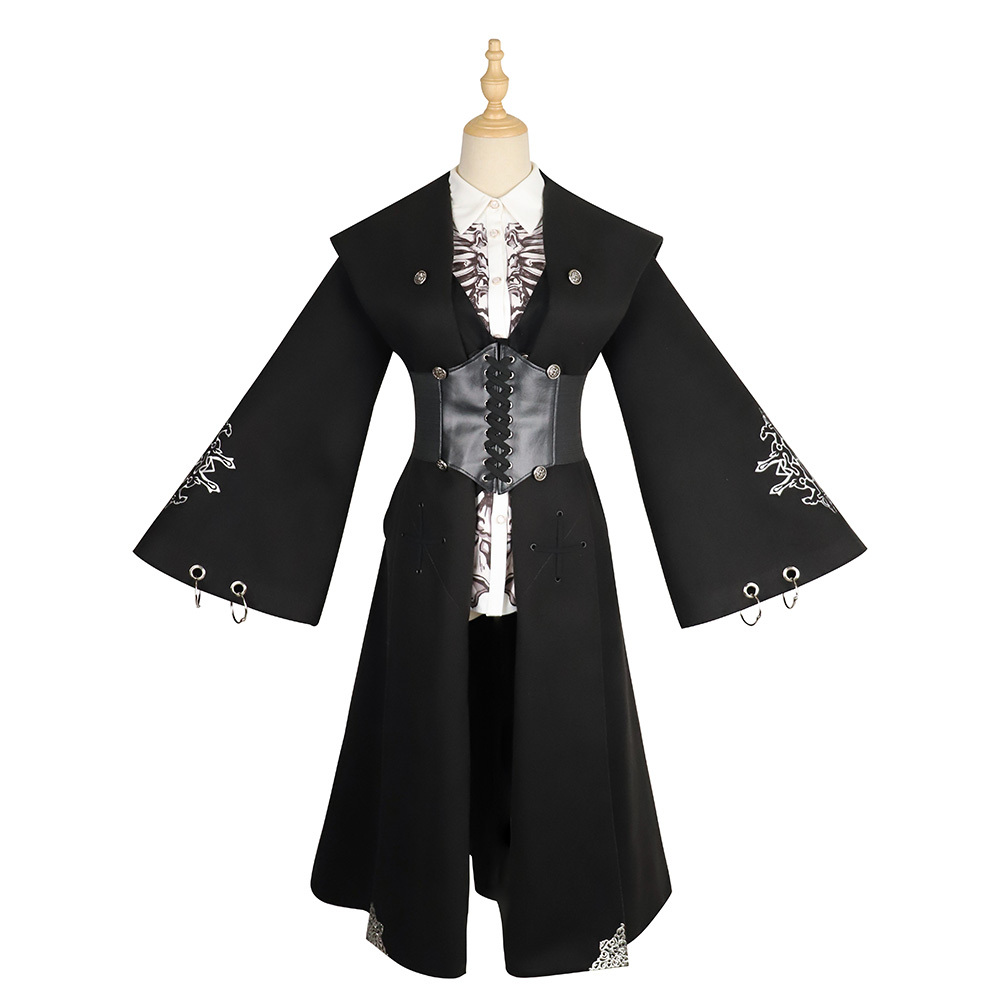 YLF Dress Original Lolita Winter Cape Coat - Black Fairy Tale Overcoat and Vest Black Jacket