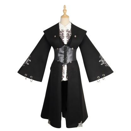 YLF Dress Original Lolita Winter Cape Coat - Black Fairy Tale Overcoat and Vest Black Jacket