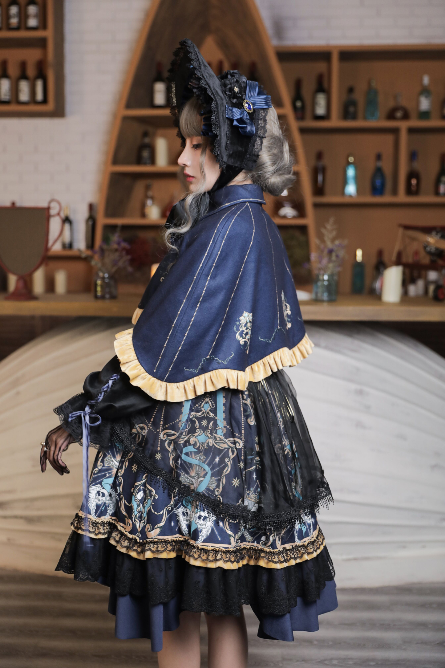 YLF Dress Halloween Original Lolita Divine Redemption OP Type II Retro Gothic Darkness Style
