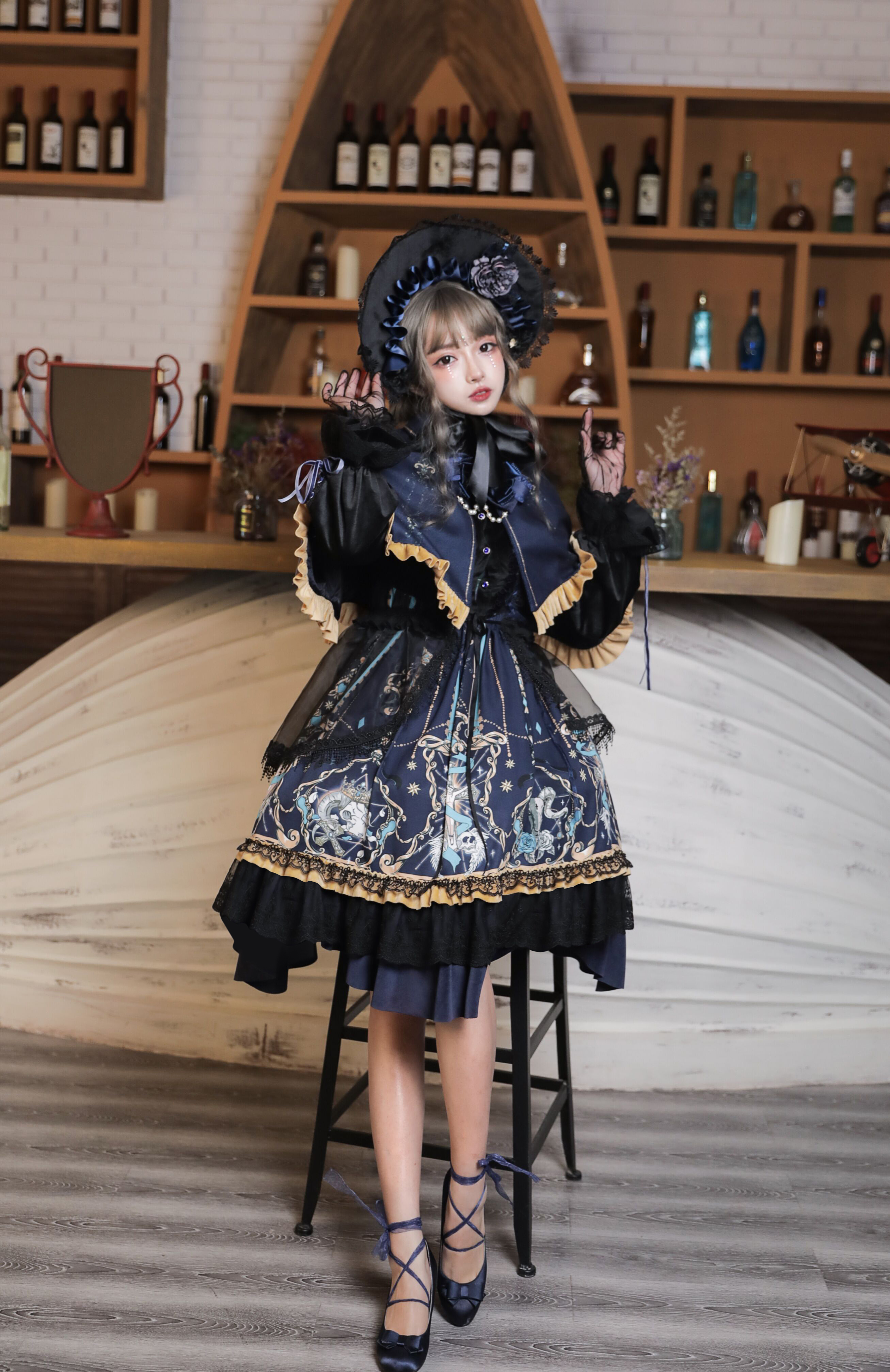 YLF Dress Halloween Original Lolita Divine Redemption OP Type II Retro Gothic Darkness Style