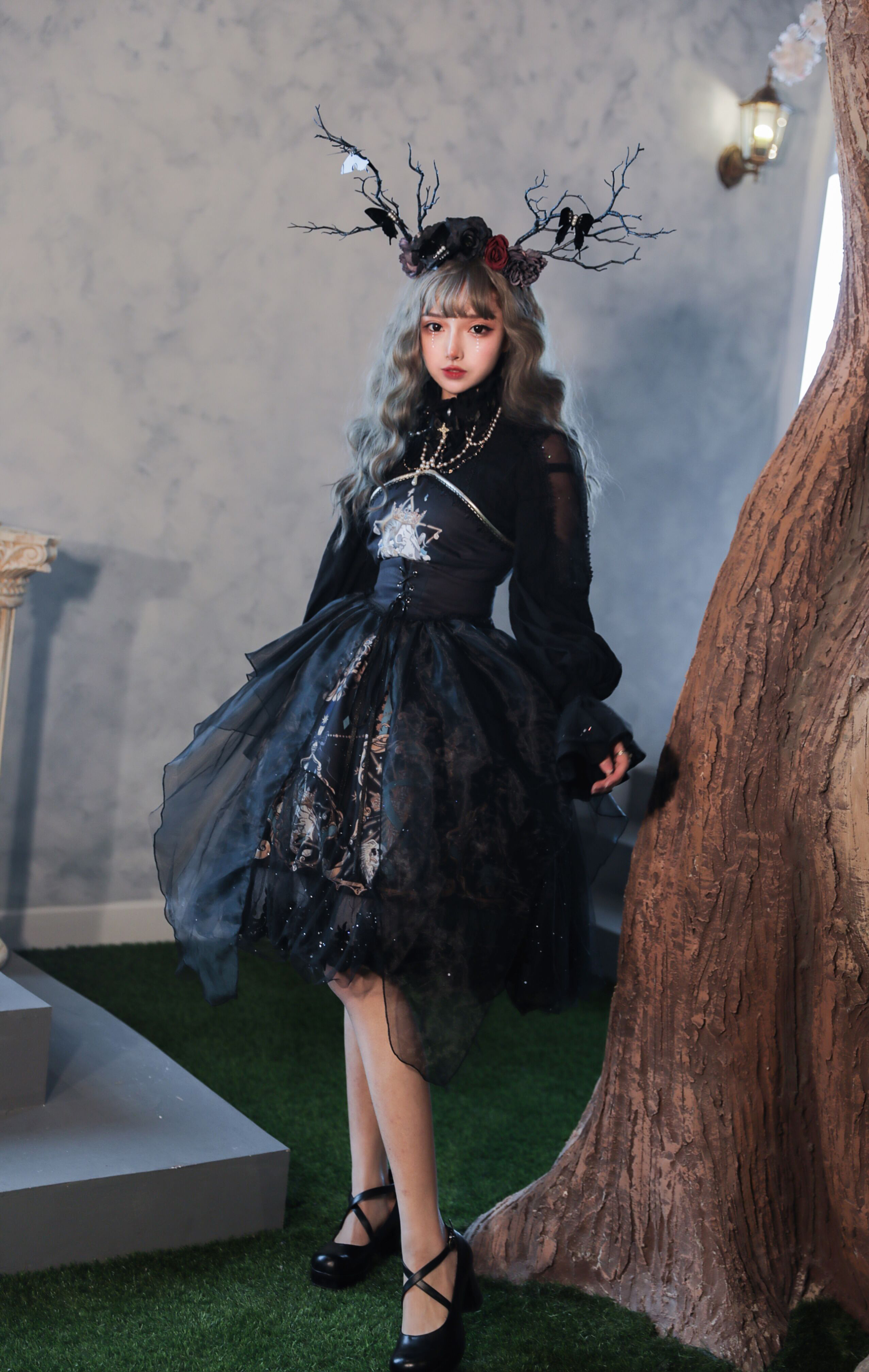  YLF Dress Halloween Original Lolita "Divine Redemption" JSK Dress - Vintage Gothic Dark Lolita