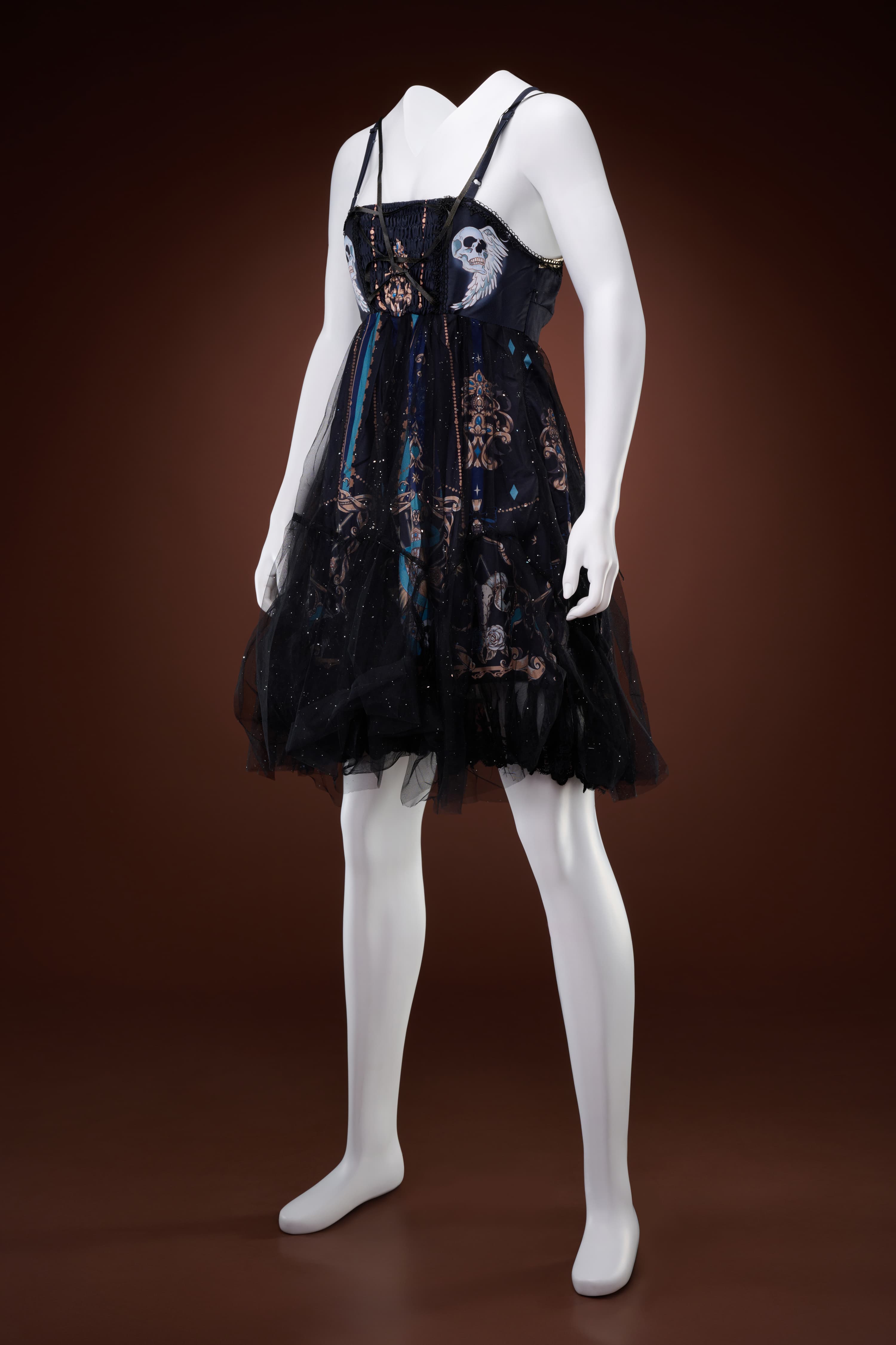 YLF Dress Original Design Doubel Layer Lace Black Long Dress