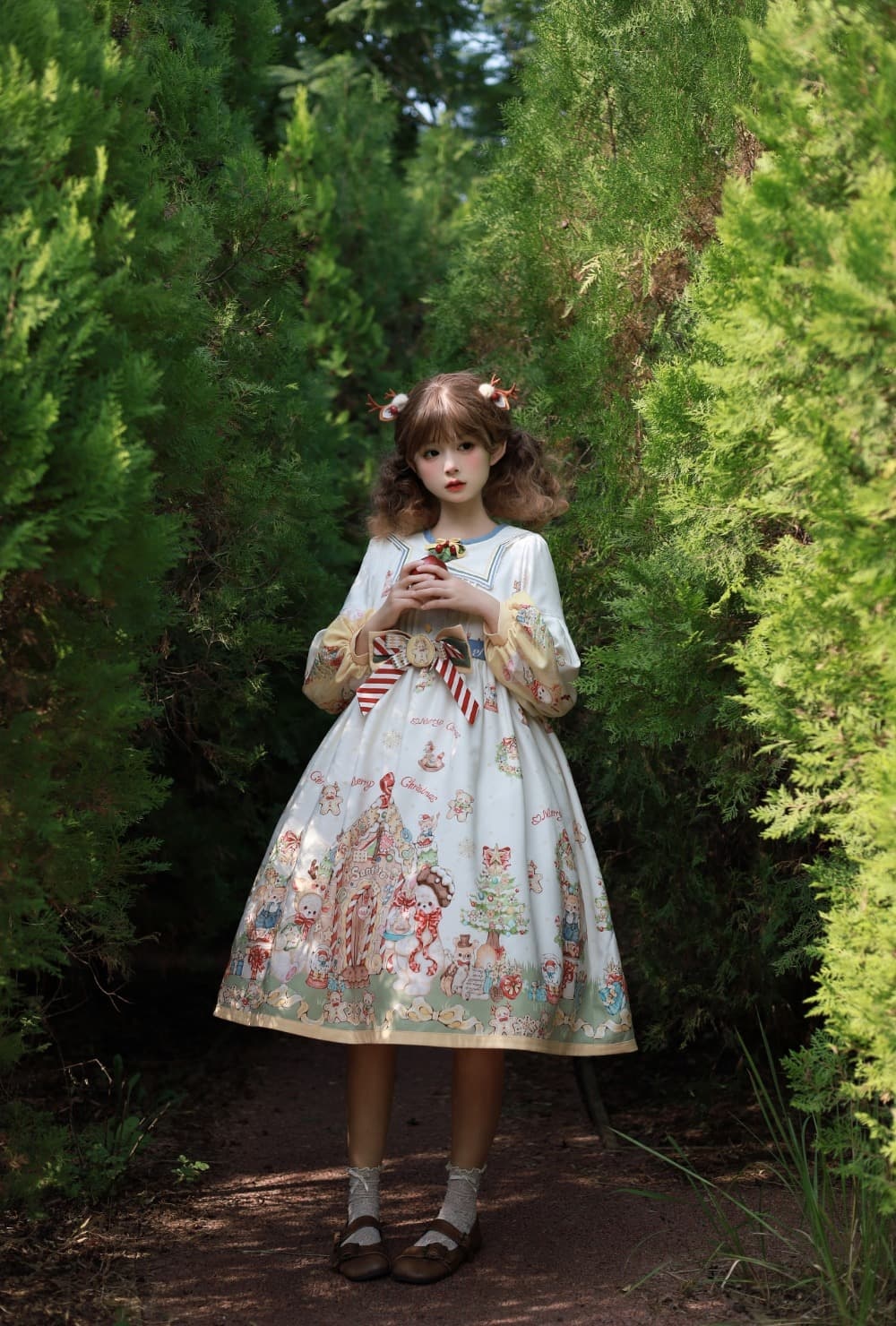 YLF Dress Star of Bethlehem Cute Pastoral Long-Sleeve OP Style Lolita Dress