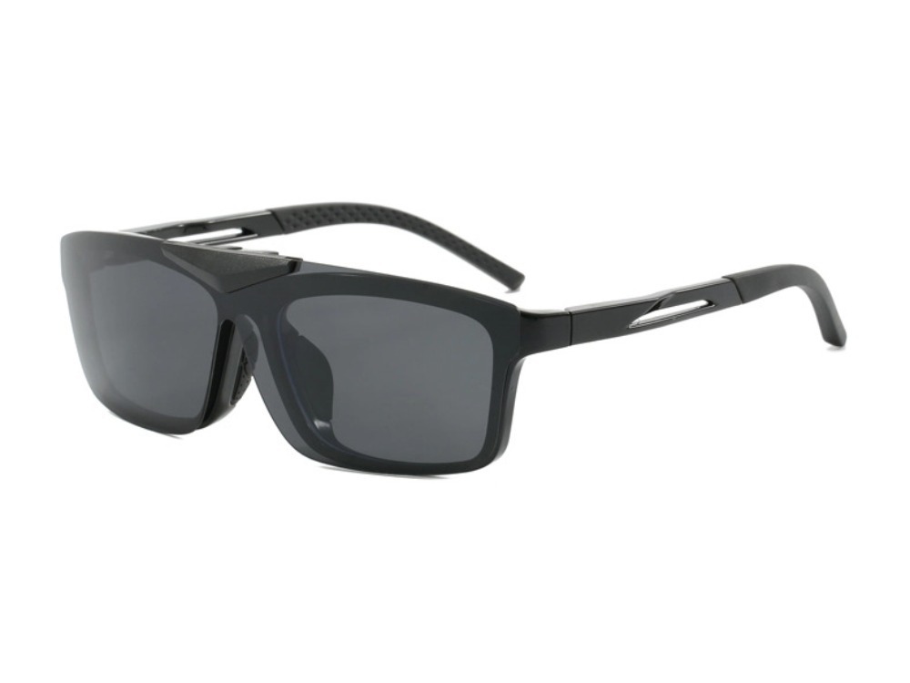 Hal - Rectangle Flip-up Polarized Sunglasses