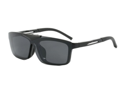 Hal - Rectangle Flip-up Polarized Sunglasses