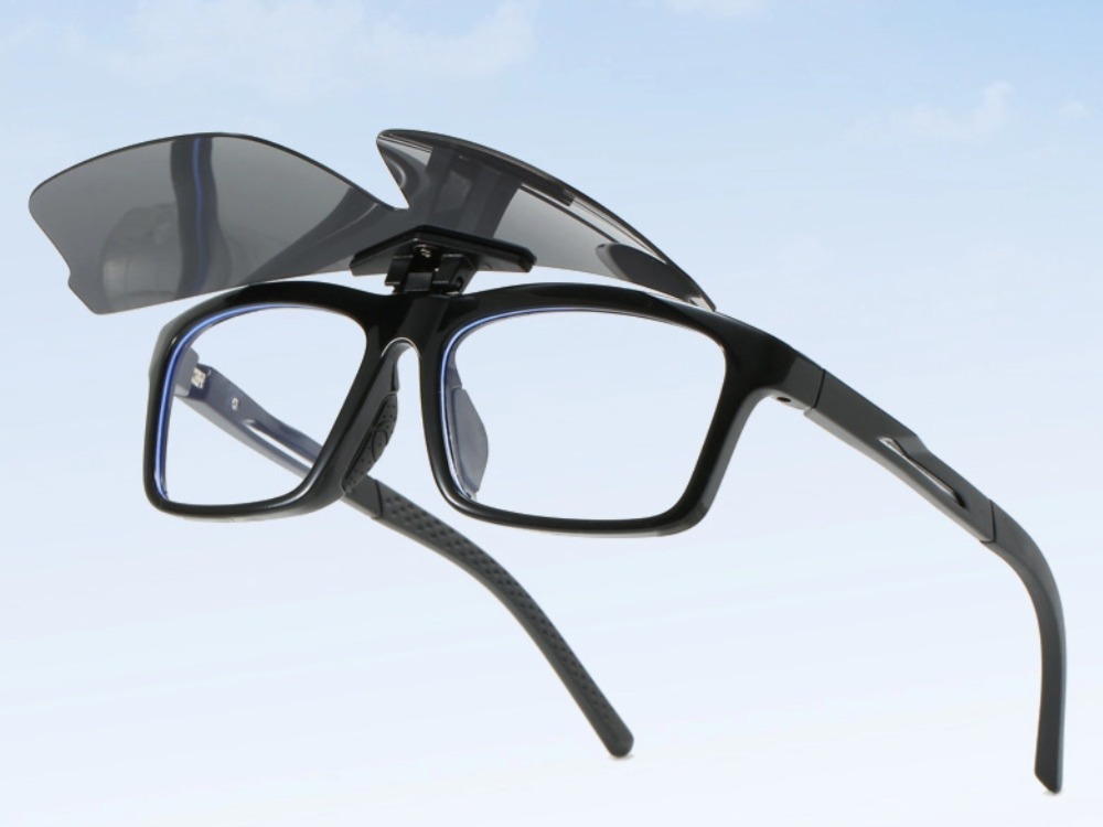 Hal - Rectangle Flip-up Polarized Sunglasses