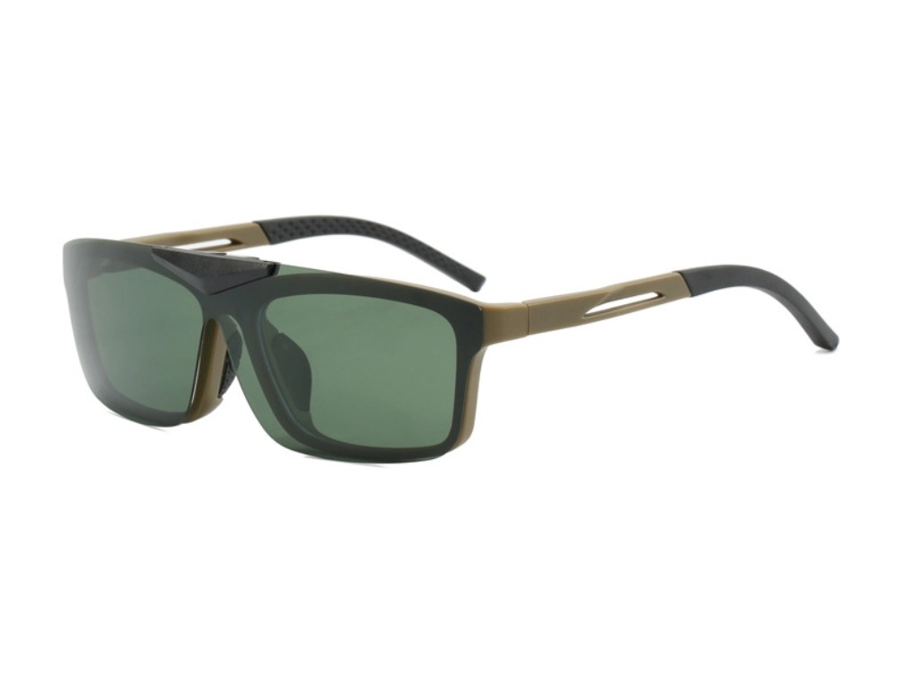 Hal - Rectangle Flip-up Polarized Sunglasses