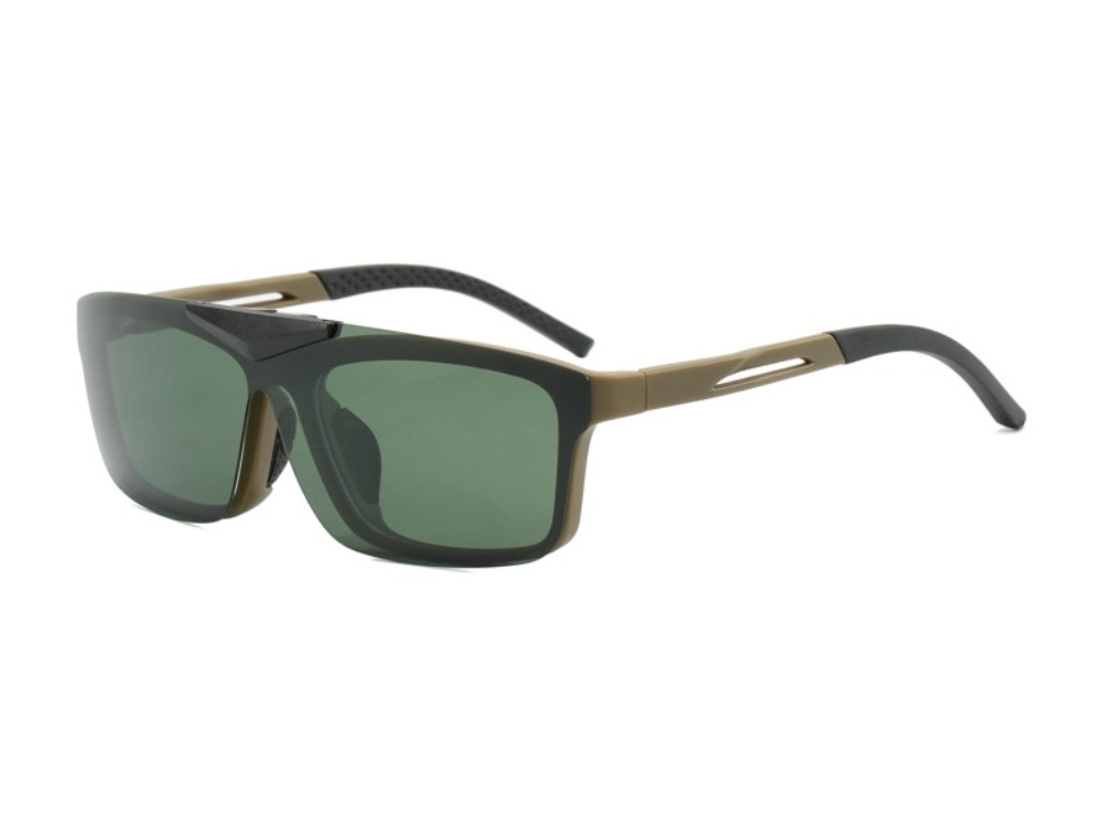 Hal - Rectangle Flip-up Polarized Sunglasses