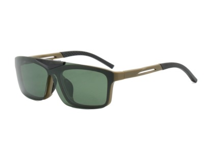 Hal - Rectangle Flip-up Polarized Sunglasses