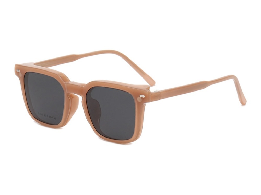 Ike - Square Glasses with Magnetic Polarized Sunglasses