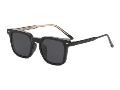 Ike - Square Glasses with Magnetic Polarized Sunglasses