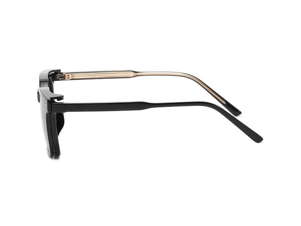 Ike - Square Glasses with Magnetic Polarized Sunglasses