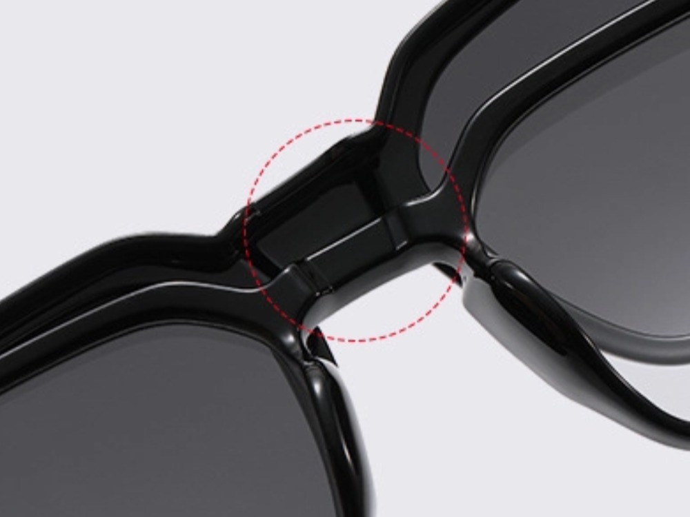 Ike - Square Glasses with Magnetic Polarized Sunglasses