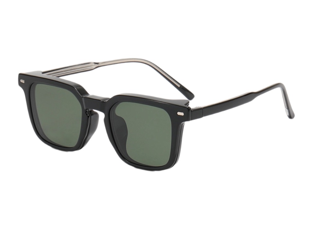 Ike - Square Glasses with Magnetic Polarized Sunglasses