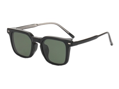 Ike - Square Glasses with Magnetic Polarized Sunglasses