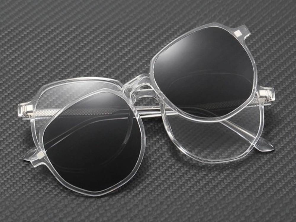 Abe - Geometric Glasses with Magnetic Polarized Sunglasses