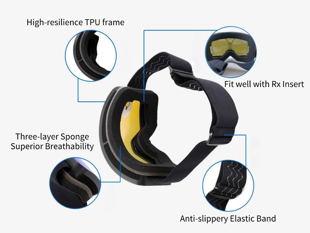 Rick - Anti-fog Prescription Ski Goggles