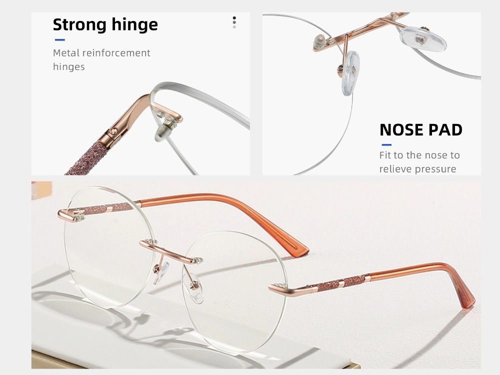 Nora - Rimless Prescription Glasses